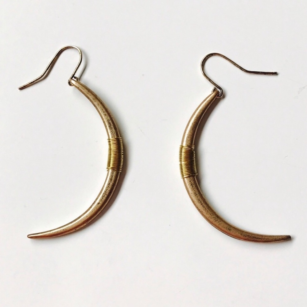 Crescent Moon Rustic Earrings